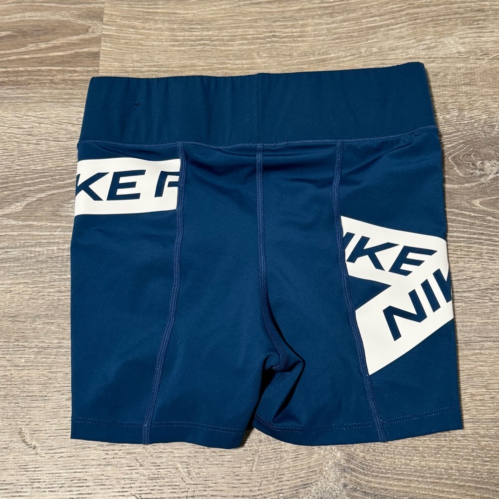NIKE PRO Women's navy blue spandex compression shorts small - Picture 2 of 6